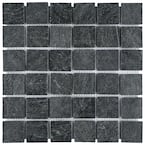 Crag Quad Black Quartzite 12 in. x 12 in. x 13 mm Natural Stone Mosaic Tile (1 sq. ft./Each)