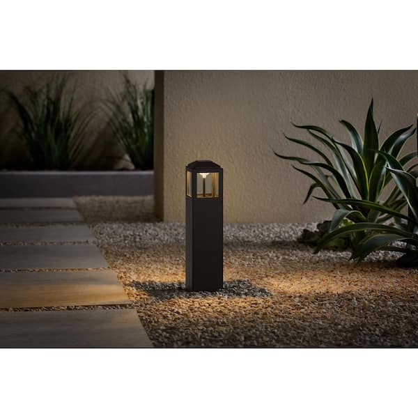 Havenridge 12 in. 150 Lumen Low Voltage Hardwired Espresso Bronze Integrated LED Outdoor Bollard Light