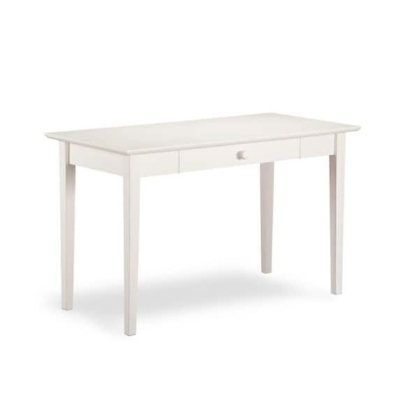 AFI 48 in. Rectangular White 1 Drawer Writing Desk with Solid Wood Material