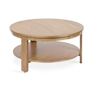 Oxford 34 in. Natural Round MDF Coffee Table