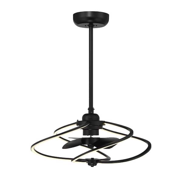 Savoy House Hydra 24 in. W x 11.5 in. H Indoor Matte Black Integrated LED Ceiling Fan D'Lier with Remote Control Included