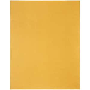 Essentials 10 ft. x 14 ft. Yellow Solid Contemporary Indoor/Outdoor Patio Area Rug