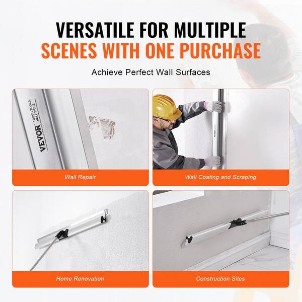 VEVOR Drywall Skimming Blade 48 in. Smoothing Knife Stainless Steel Blade Professional Skim Coat Tools For Drywall Wipe