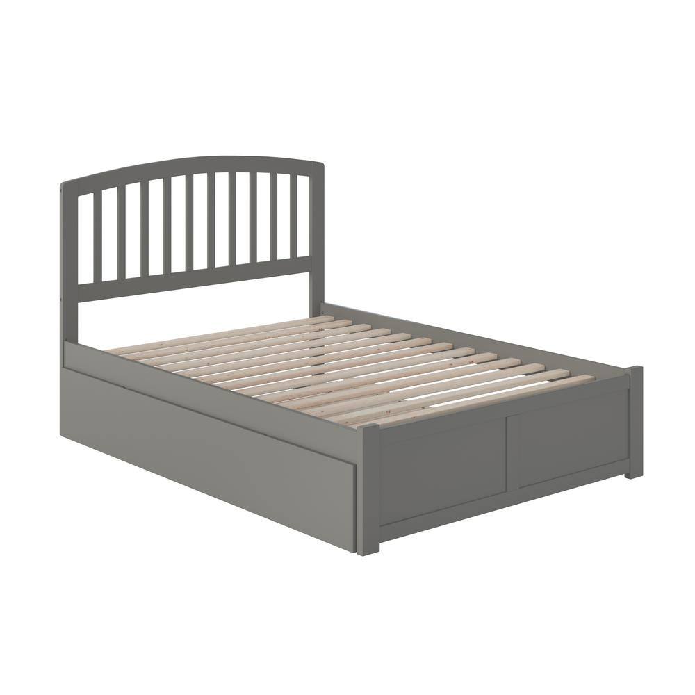Richmond Gray Full Platform Bed with Trundle and Slats