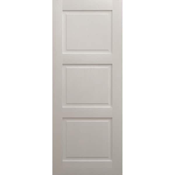 36 in. x 84 in. Painted White Oak Color Solid Wood Slab with Hardware
