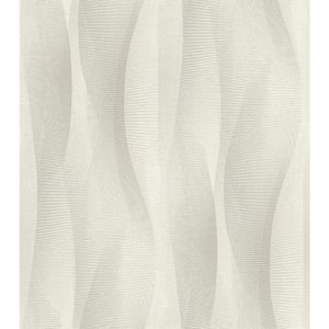 Currin Light Grey Wave Textured Non-Pasted Non-Woven Wallpaper Sample