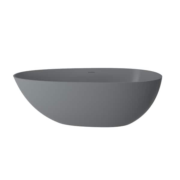 CASAINC 67 In. X 22 In. Stone Resin Solid Surface Stand Alone Soaking ...