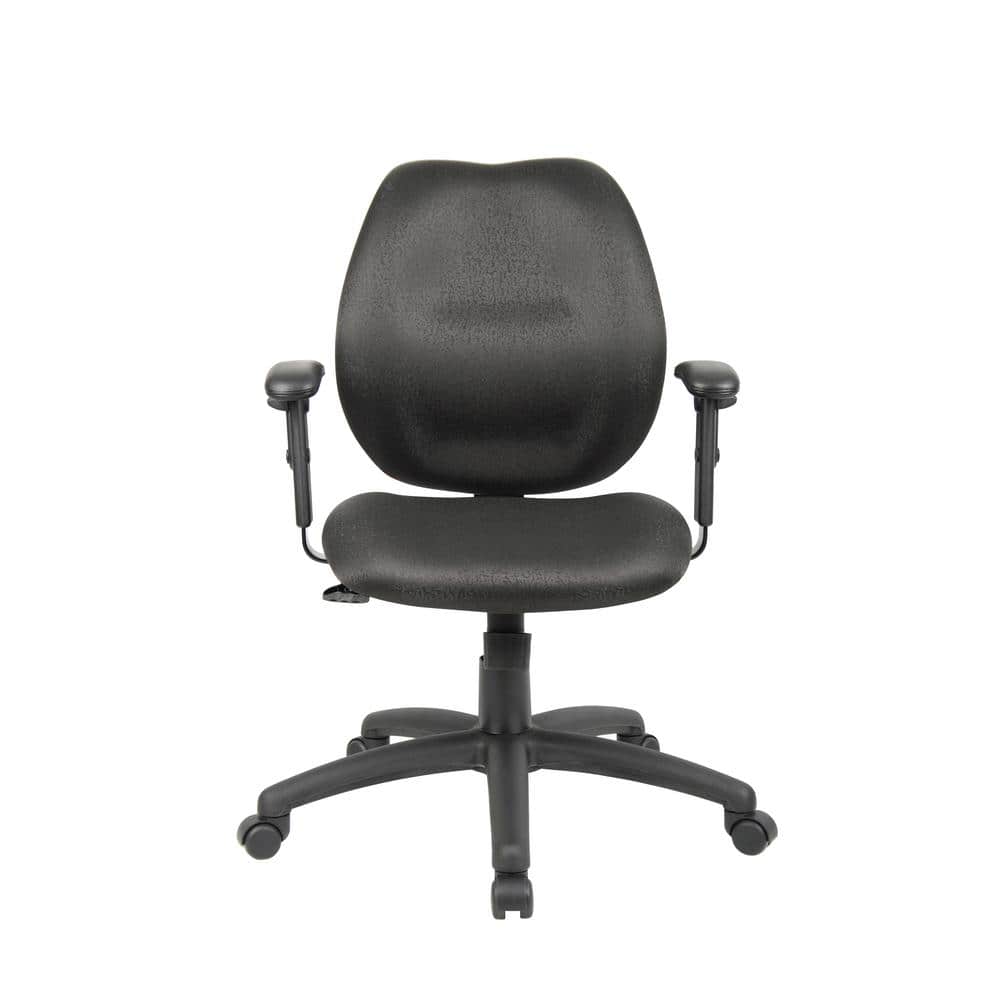 Black Ergonomic Fabric Task Chair with Adjustable Arms