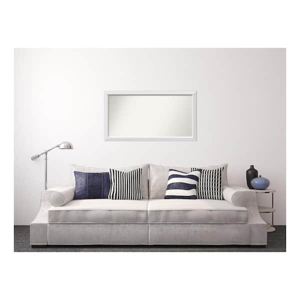 Amanti Art Blanco White 48.25 in. x 26.25 in. Custom Non-Beveled Wood Framed Bathroom Vanity Wall Mirror
