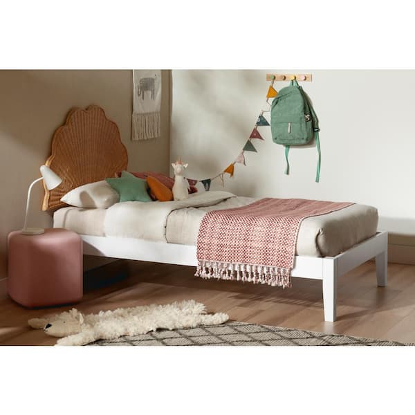 South Shore Bloom White and Natural 41.5 in. Bed