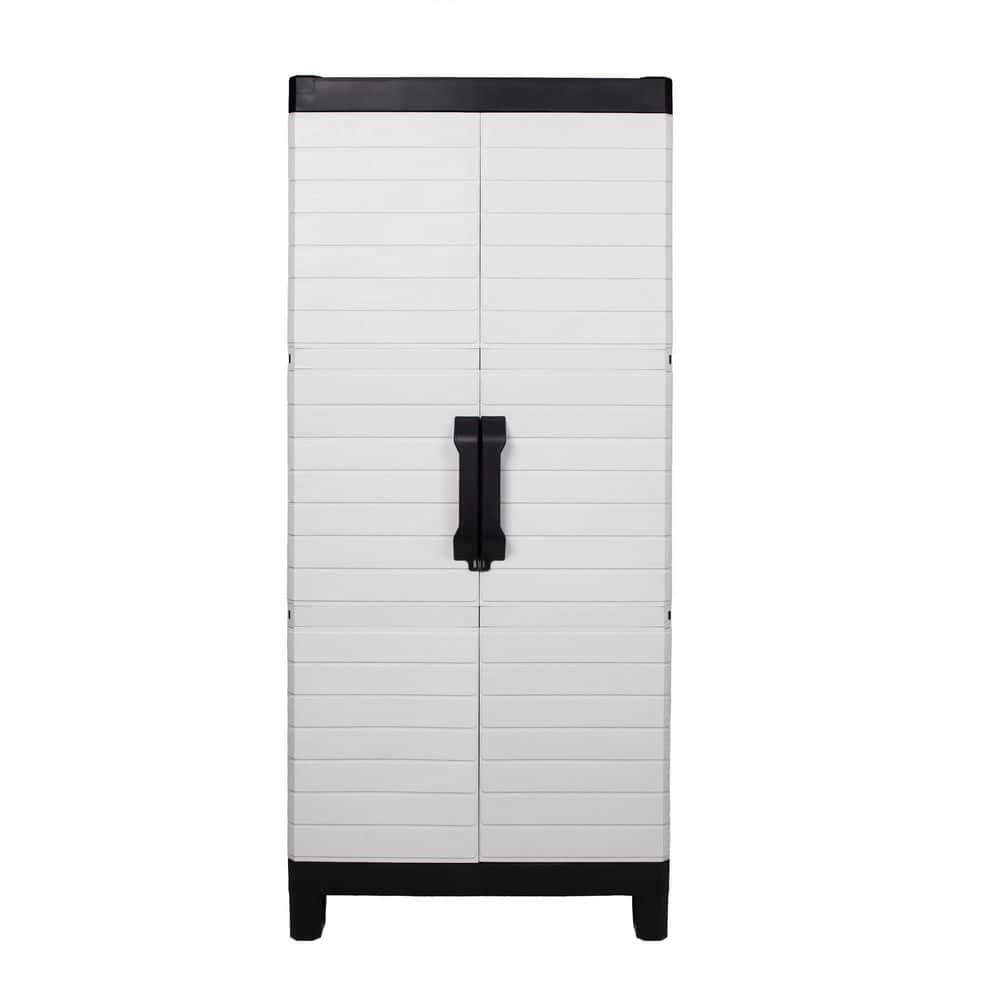 25.59 in. W x 57.48 in. H x 15.75 in. D 3-Shelf Plastic Freestanding Cabinet in Montana Gray price history on PriceWatchPro