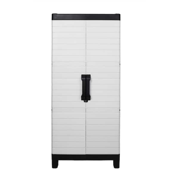 25.59 in. W x 57.48 in. H x 15.75 in. D 3-Shelf Plastic Freestanding Cabinet in Montana Gray