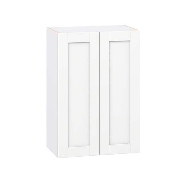 Milton 24 in. W x 14 in. D x 35 in. H Assembled Shaker Wall Kitchen Cabinet in Bright White