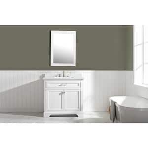 Milano 36 in. W x 22 in. D Bath Vanity in White with Quartz Vanity Top in White with White Basin
