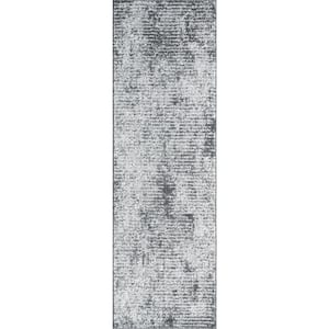 Maya Abstract Gray 2 ft. x 8 ft. Indoor Runner Rug