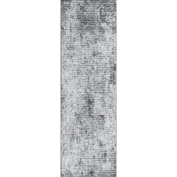 Tayse Rugs Maya Abstract Gray 2 ft. x 8 ft. Indoor Runner Rug