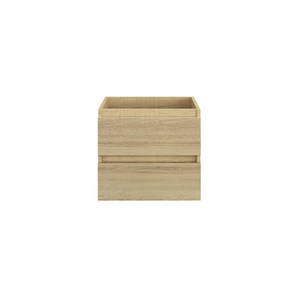 White Particle Board Wall-Mounted Floating Vanity Cabinet, 23.5 in.