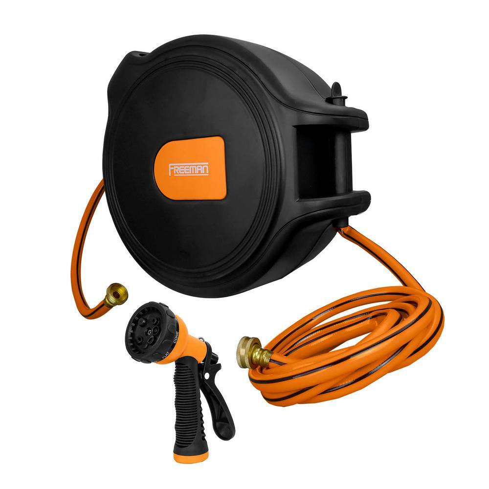 Retractable Garden Hose Reel – 1/2" X 145 Ft, Wall Mounted, 9 Nozzle Functions, NW-S45