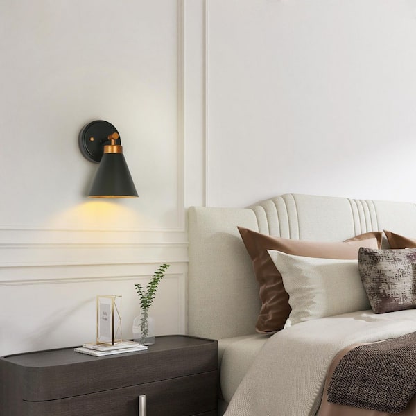 Pathson Adjustable Wall Sconce Lighting with Dier Switch, Vintage Bedside Wall Vanity Lighting