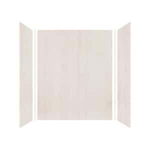 Expressions 36 in. x 60 in. x 72 in. 3-Piece Easy Up Adhesive Alcove Shower Wall Surround in Bleached Oak