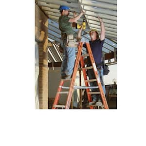 16 ft. Fiberglass Twin Step Ladder with 300 lb. Load Capacity Type IA Duty Rating