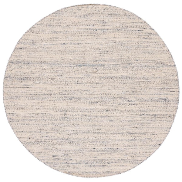 SAFAVIEH Natural Fiber Beige/Gray 6 ft. x 6 ft. Abstract Distressed Round Area Rug