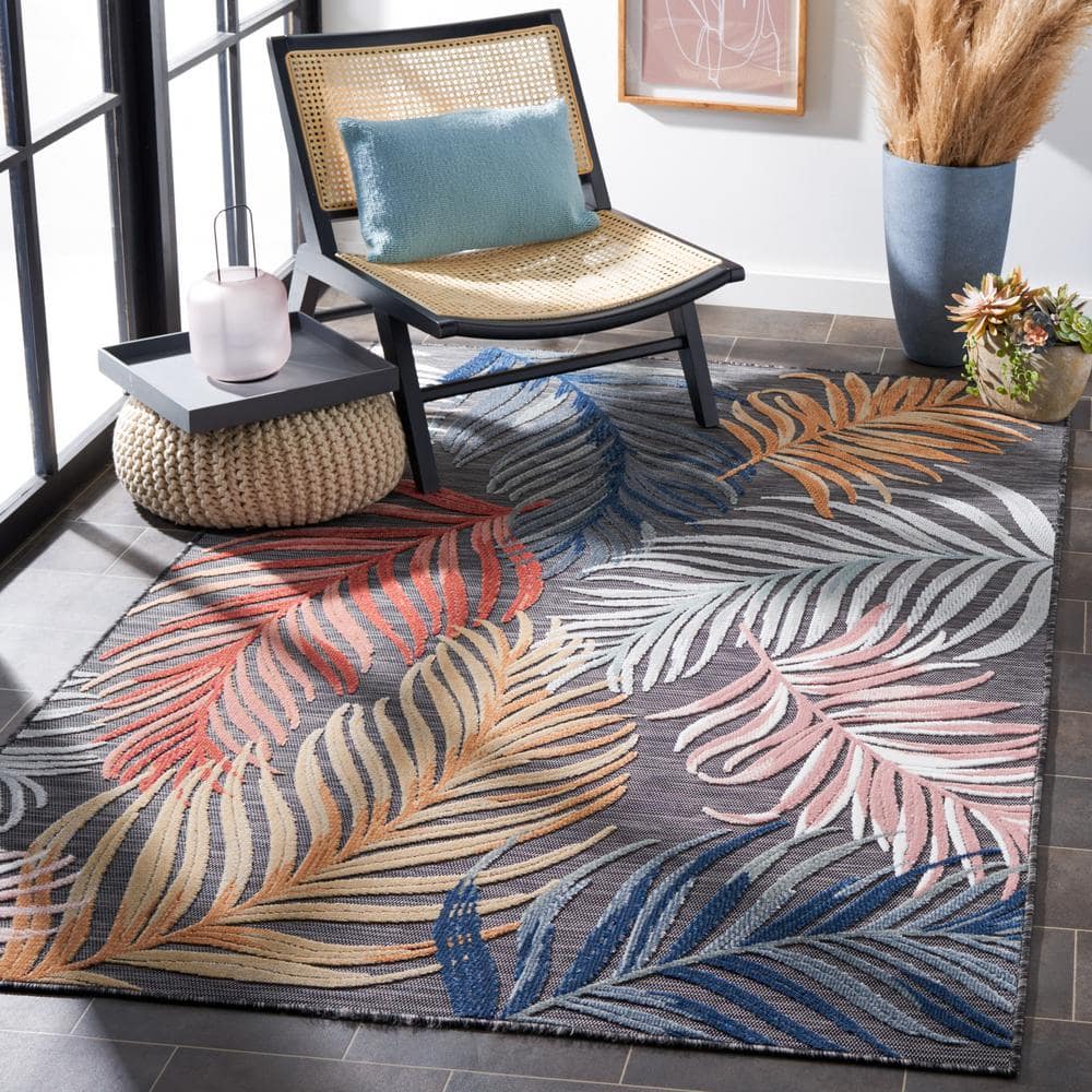 Elysian Fields Black & Rust Floral 8' x 10' Easy-Care Rug