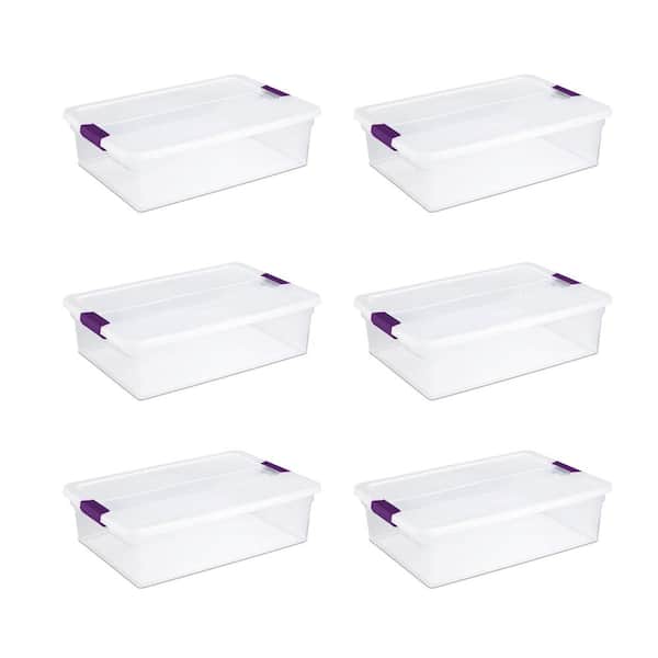 Sterilite 17551706 32 Qt. Clear View Storage Container (6-Pack)