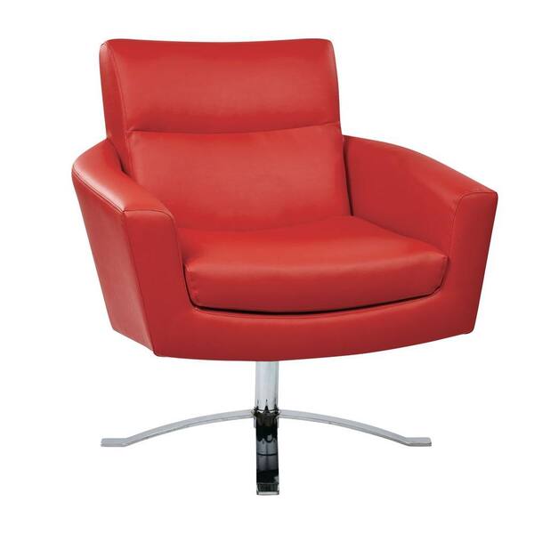 Work Smart Nova Red Faux Leather Loveseat