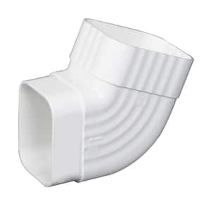 2 in. x 3 in. White Vinyl Downspout B-Elbow