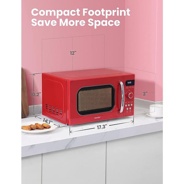 Comfee' 0.7 cu. ft. 700 Watt Compact Countertop Microwave in Red with  Safety lock AM720C2RA-R - The Home Depot