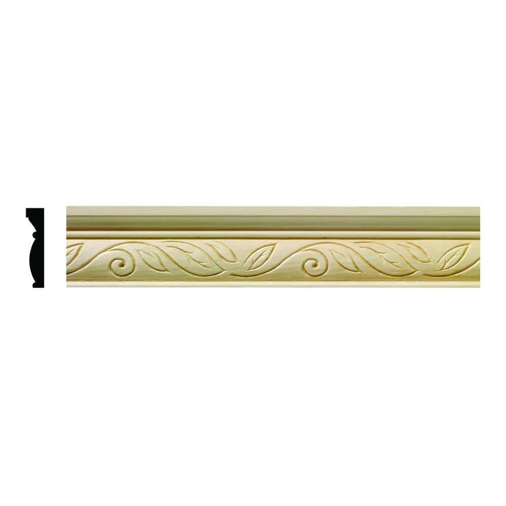 Unfinished Hardwood Scroll 2.25'' x 96'' Chair Rail Moulding
