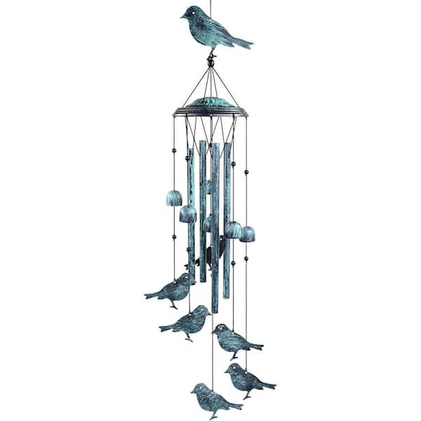 Misopily Bird Wind Chimes for Outside with 4 Large Aluminum Tubes and Hanging Decor for Garden, Patio, Backyard or Porch