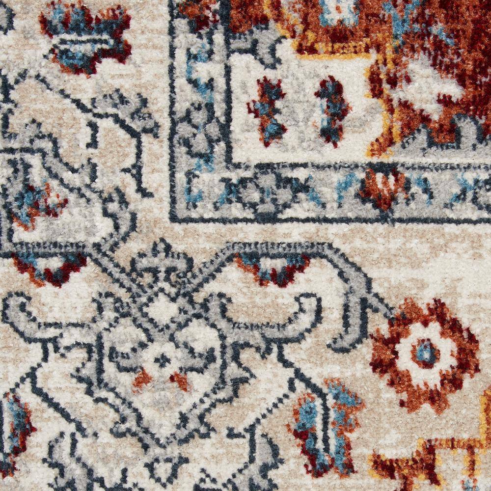 Geneva Medallion Fringe Edge Blue and Grey Transitional Rug
