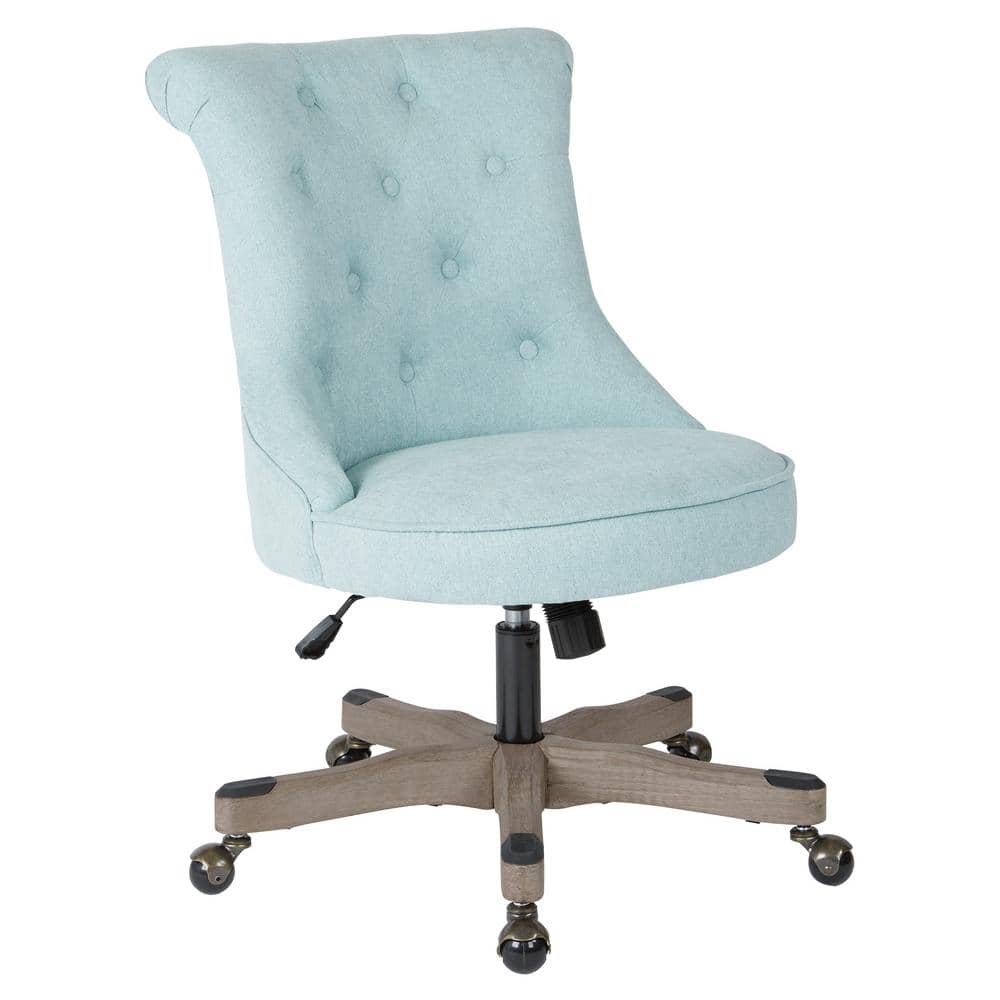 Mist Fabric Armless Swivel Office Chair