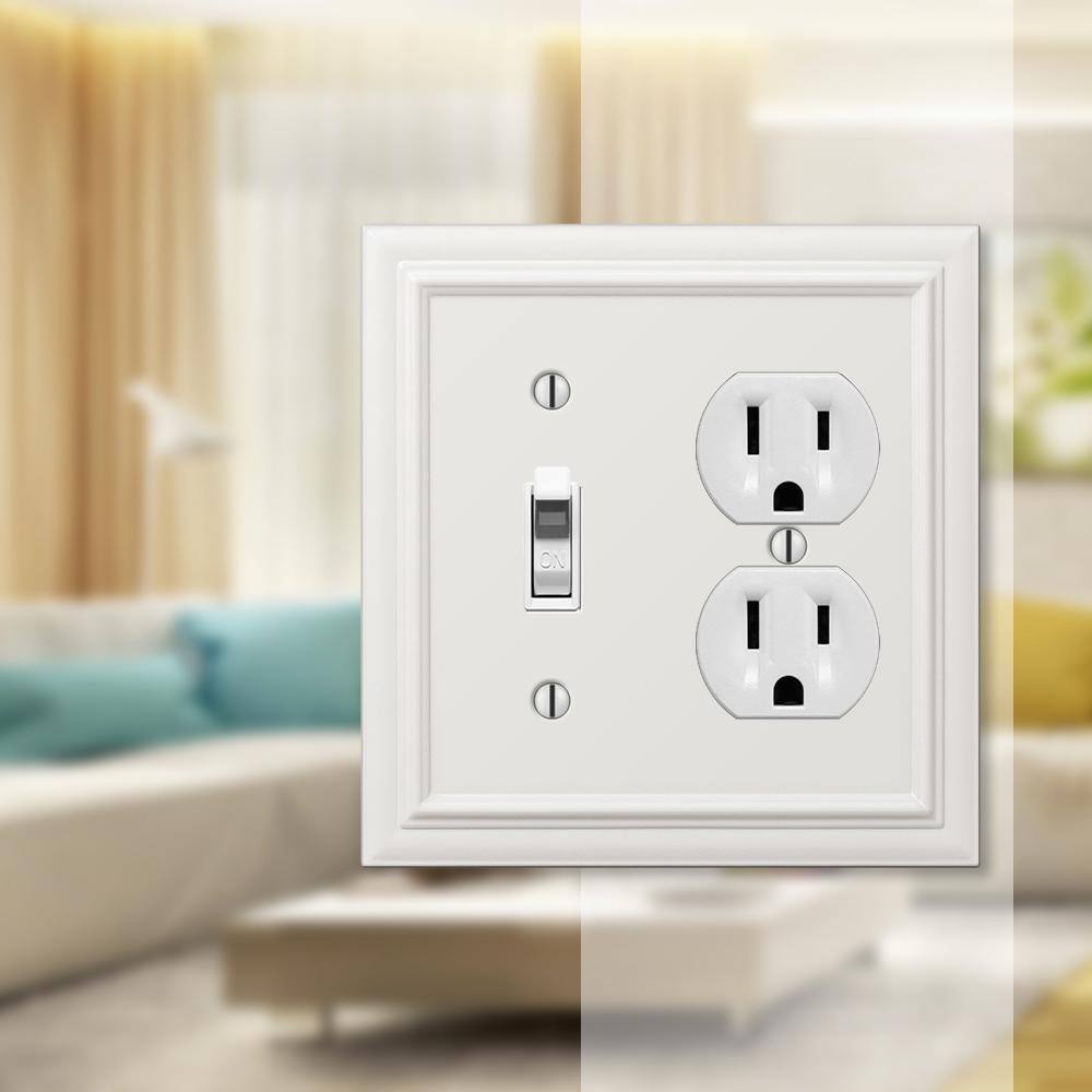 White Smooth 2-Gang Metal Wall Plate