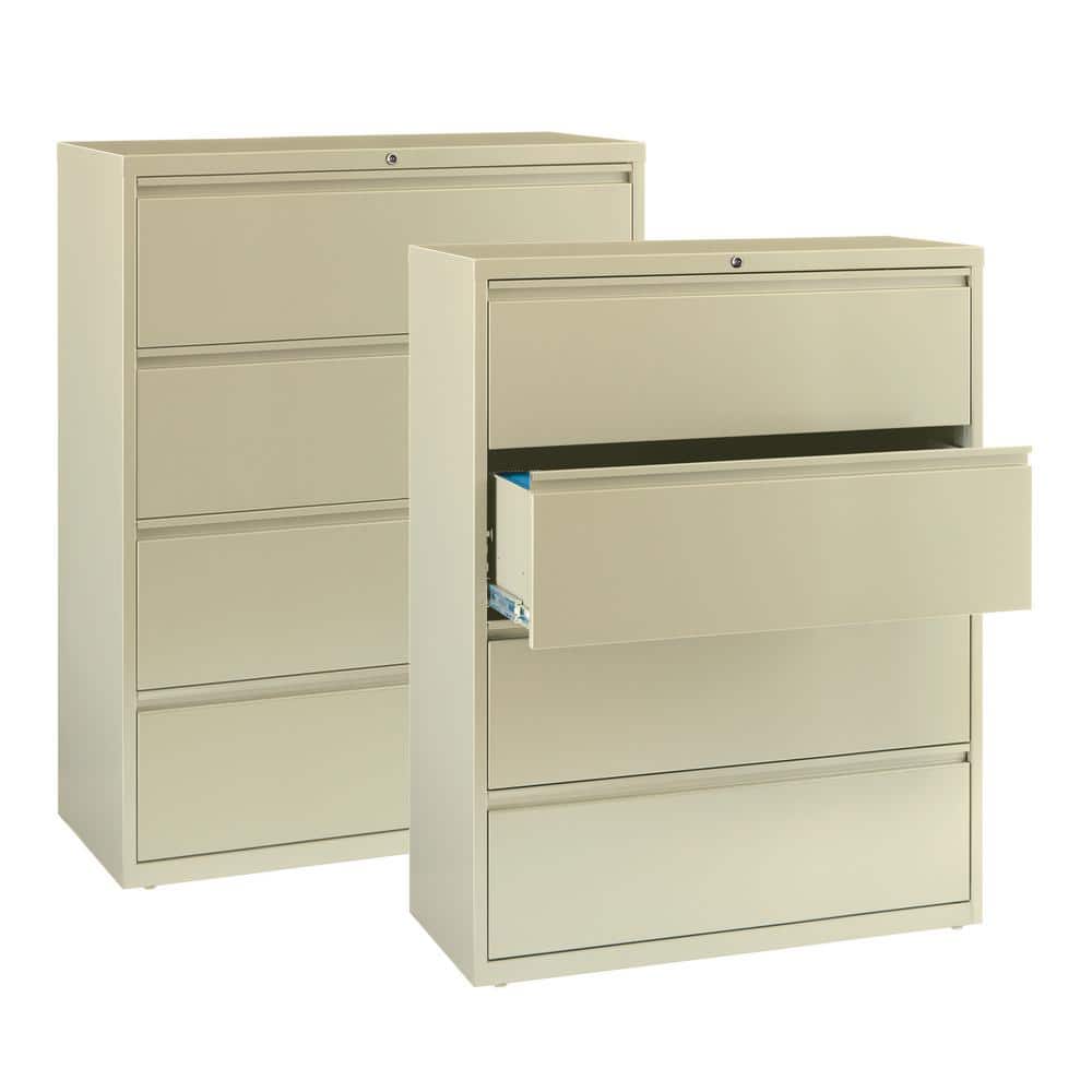 Putty 4-Drawer Lockable Fire Resistant Lateral File Cabinet