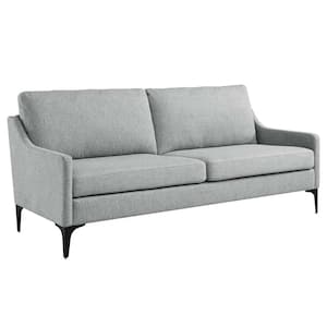 Corland 74 in. Slope Arm Upholstered Fabric Sofa in Light Gray