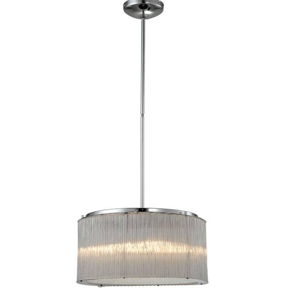 Alternating Current Array 6-Light Polished Chrome Large Pendant with Faceted Glass Rods