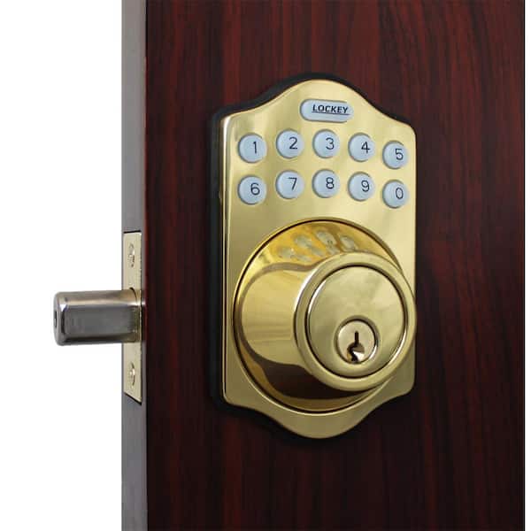 Unbranded E-Digital E-910 Bright Brass Single Cylinder Electronic Deadbolt Keypad Lock