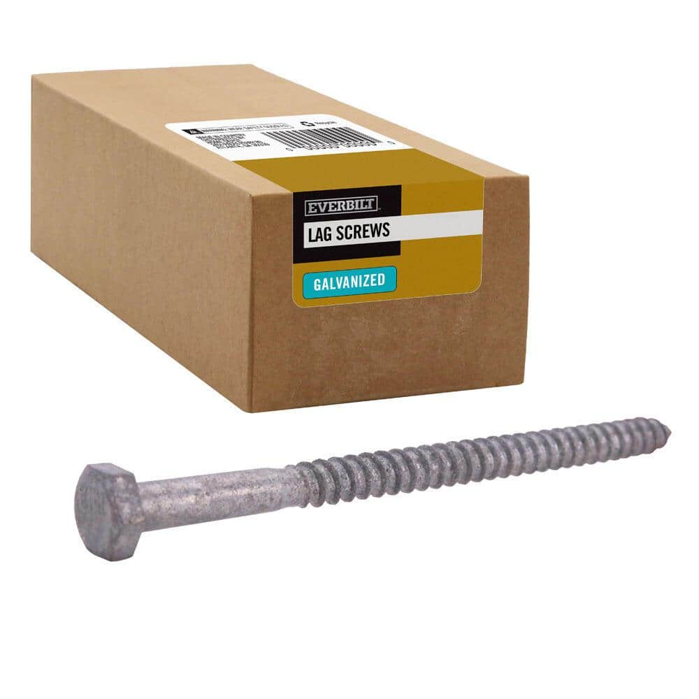 Everbilt 1/4 in. x in. Hex Galvanized Lag Screw (25-Pack) 803750 The  Home Depot