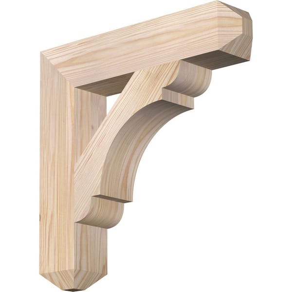 Ekena Millwork 3.5 in. x 18 in. x 18 in. Douglas Fir Olympic Craftsman Smooth Bracket