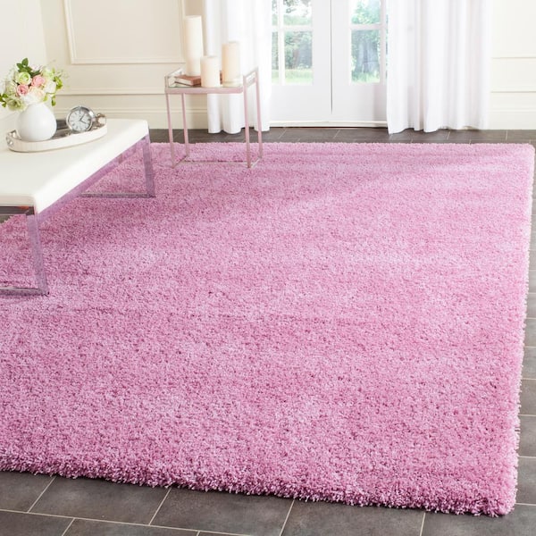 Santa Monica Shag Pink 8 ft. x 10 ft. Solid Area Rug
