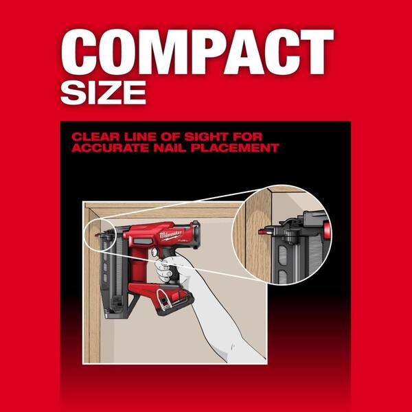 Milwaukee M18 FUEL 18V Gen ll 16-Gauge Straight Finish Nailer and M18 18V Lithium-Ion REDLITHIUM FORGE 6.0 Ah Battery Pack
