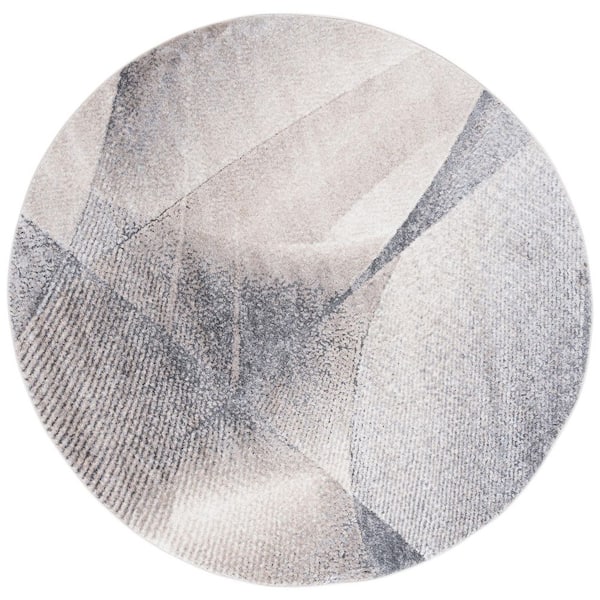 SAFAVIEH Opal 7 ft. x 7 ft. Gray/Ivory Abstract Gradient Round Area Rug