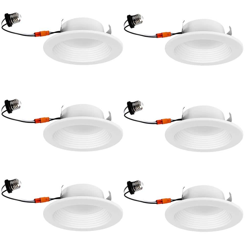 5.5'' White Selectable LED Retrofit Recessed Lighting Kit, 6-Pack