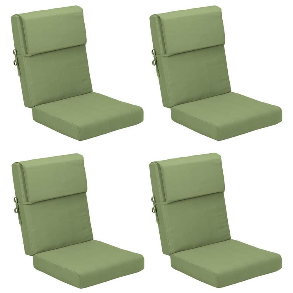 20.5 in. x 20.5 in. Outdoor High Back Chair Cushion with Adjustable Buckles and Ties in Green (4-Pack) price history on PriceWatchPro