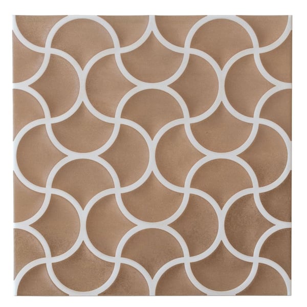 Citadel 4 in. x 4 in. Matte Rustic Terracotta Porcelain Lattice Tile Sample (0.14 sq ft)