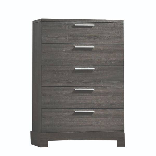 Benjara 16 In. Gray 5-Drawer Wooden Chest Of Drawers BM205623 - The ...