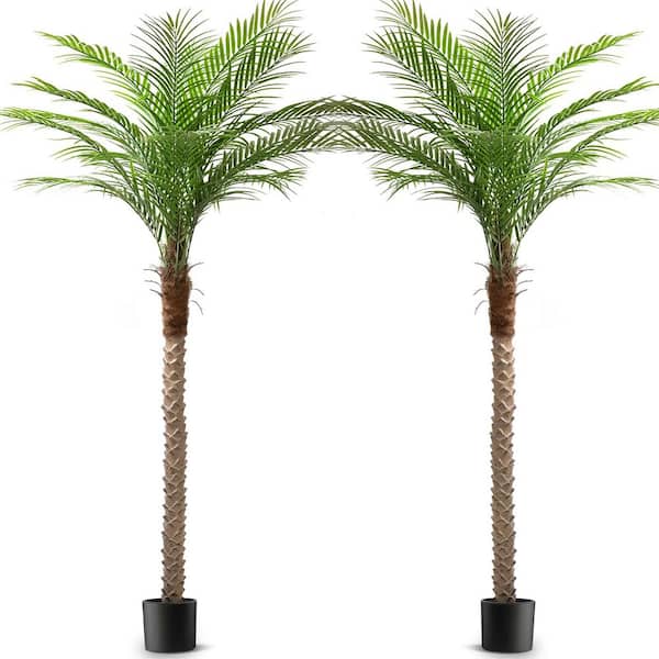Olivivi 7 ft. Artificial Palm Tree With Black Pot, Faux Trees with 15 Adjustable Leaves for Home Indoor Living Room Yard, 2 Pack